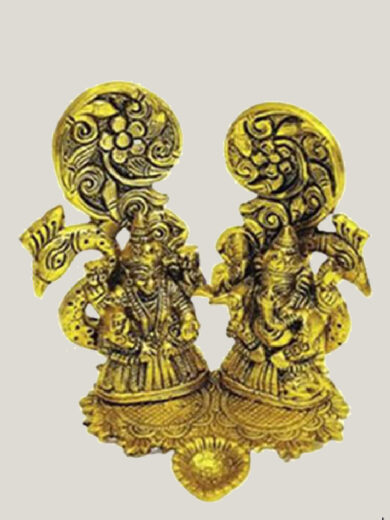 Divine Ganesha and Lakshmi Statue