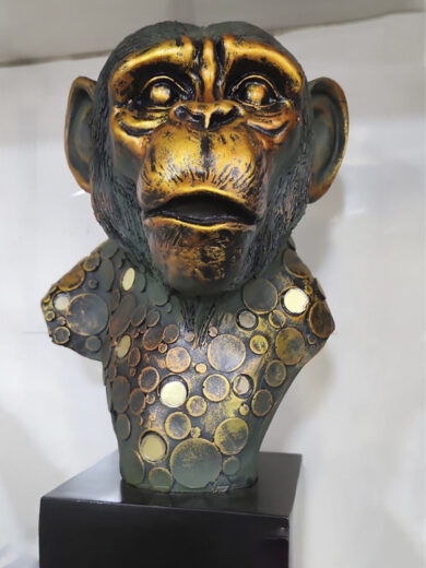 Big Ape Monkey Face Décor Sculpture