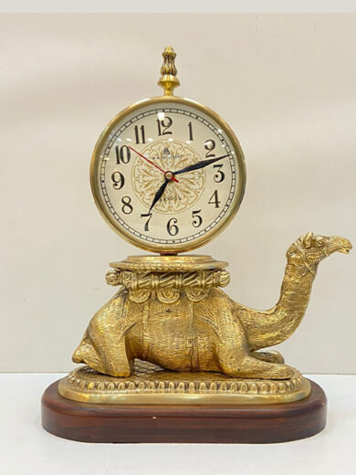 Classy Camel Table Clock with Roman Numerals