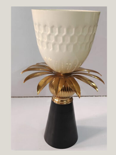 White Vase with Black Base