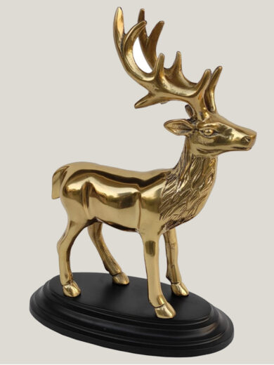 Deer Statue on Black Base