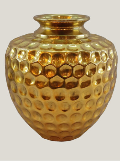 Luxe Gold Honeycomb Vase