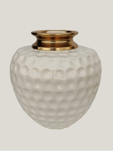 White Vase with Gold Rim
