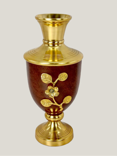 Elegant Vase with Flowers and Leaves