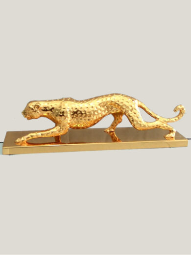 Gold and Silver Leopard Statue