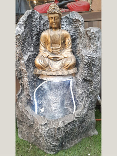 Buddha Meditation Waterfall Fountain with LED Light