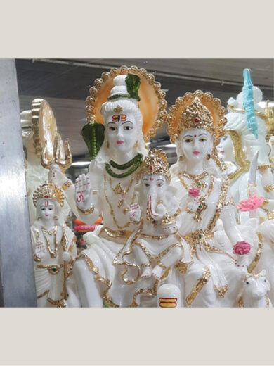 Divine Trio Hindu Deities Statue - Shiva, Parvati, and Ganesha