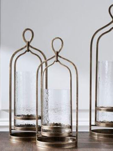 Glass Lantern-Light Holder with a metal structure